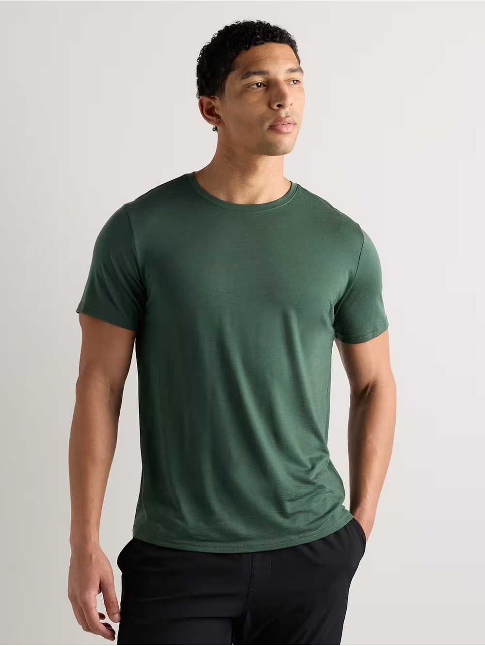 Quince Mens Merino Wool All-Season Short Sleeve Base Layer Tee Green - Medium